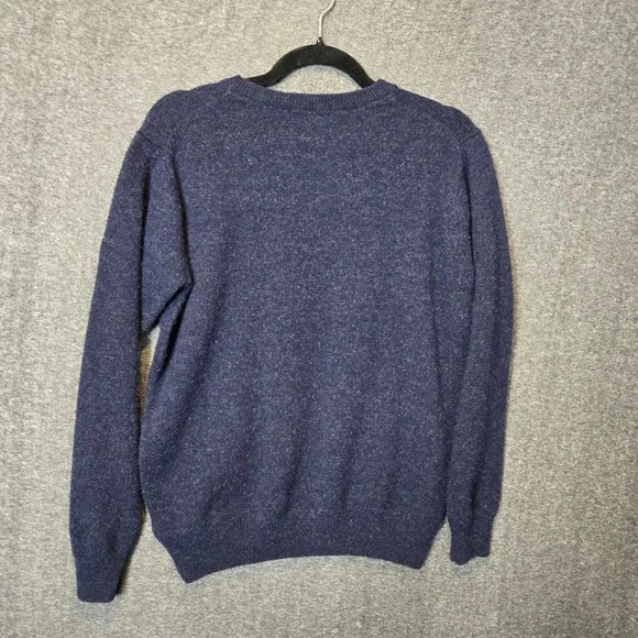 Vintage James Pringle Mens M Navy Blue Wool Crew Neck Sweater Size Medium - Picture 7 of 8